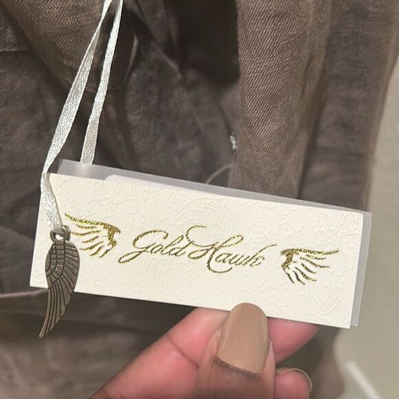 Gold Hawk Women's S Linen Shirt Jacket Taupe Beige Natural Lagenlook Earthy Boho - Picture 8 of 11